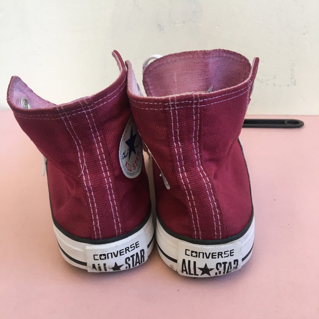 Sepatu Converse wanita merah tinggi high red Fesyen Wanita