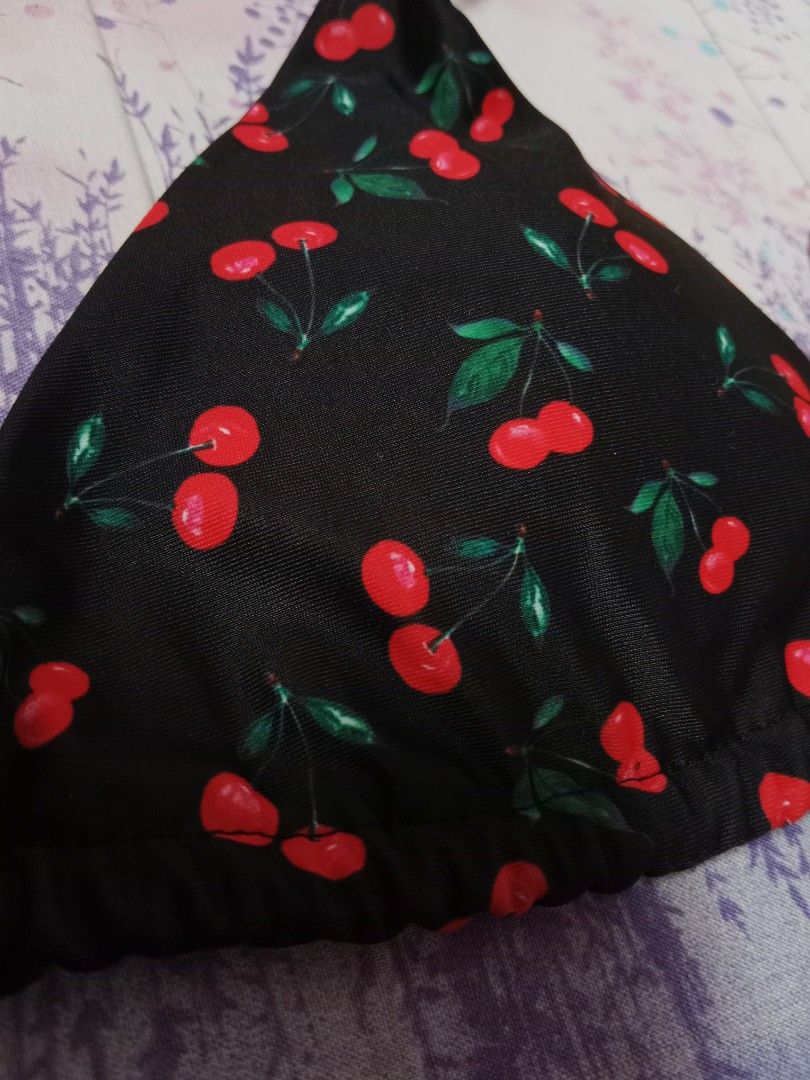 Shein Cherry Bikini w/ cover up, Women's Fashion, Swimwear, Bikinis