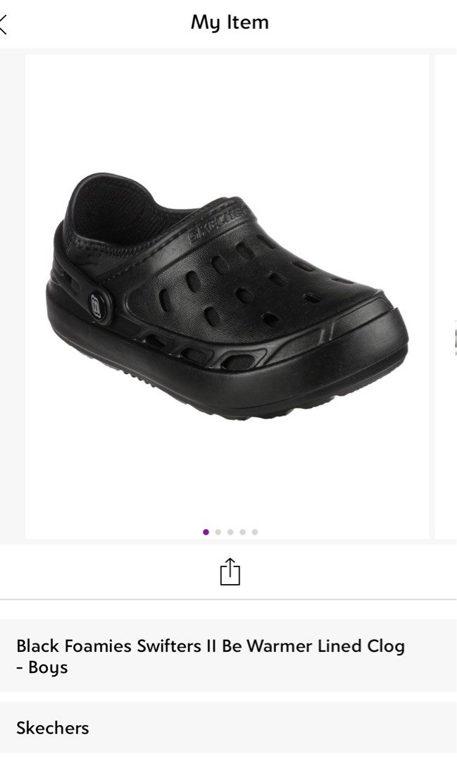 Skechers Black Foamies Swifters I Be Warmer Lined Clog Big Kid