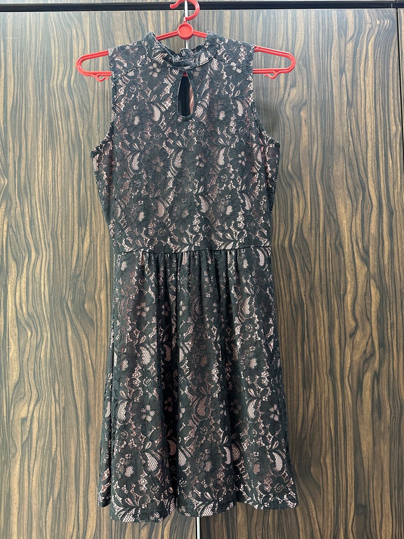 Soft Black lace overlay dress, Women's Fashion, Dresses & Sets, Dresses — free download