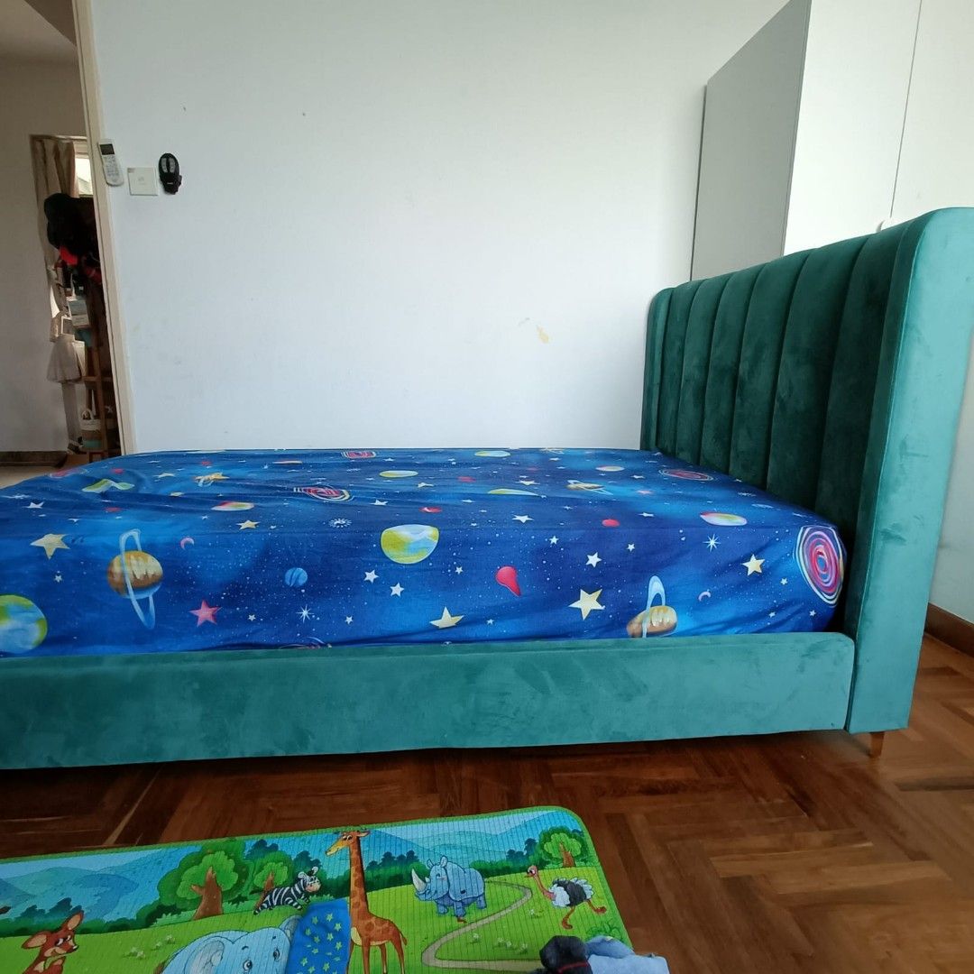 Super single bed frame + mattress, Furniture & Home Living, Furniture