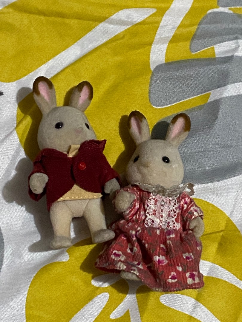 Sylvanian Family Rabbit Bunny Dolls on Carousell