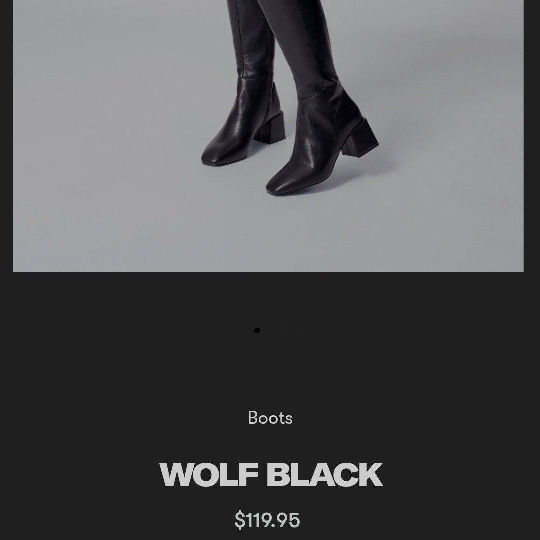 Therapy Wolf Black Knee High Boots on Carousell