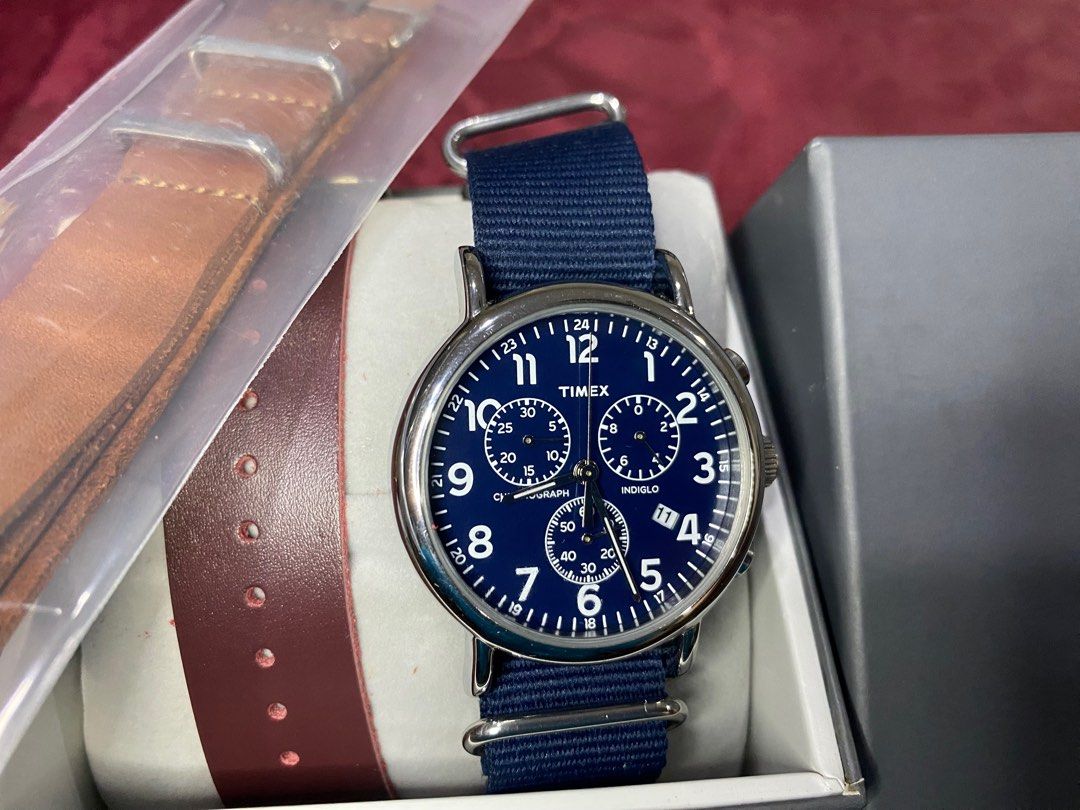 Timex weekender chronograph blue store