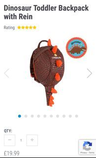 Toddler backpack with rein