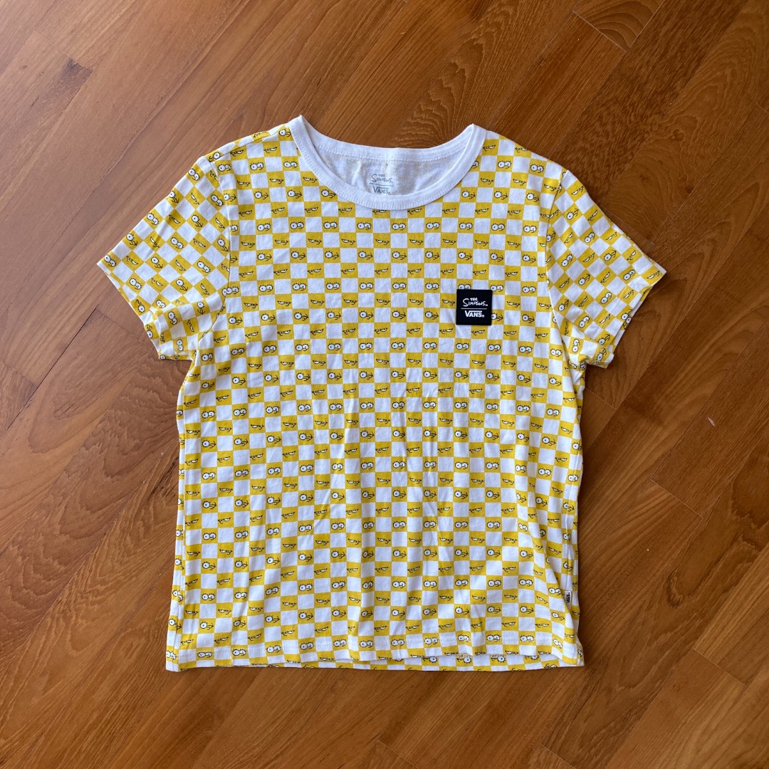 Vans x The Simpsons Yellow Checkerboard Eyes T Shirt