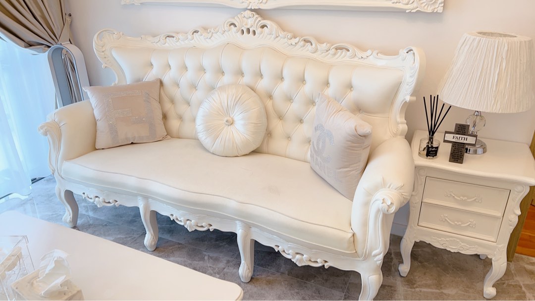 White Victorian Living Room Furniture | Cabinets Matttroy