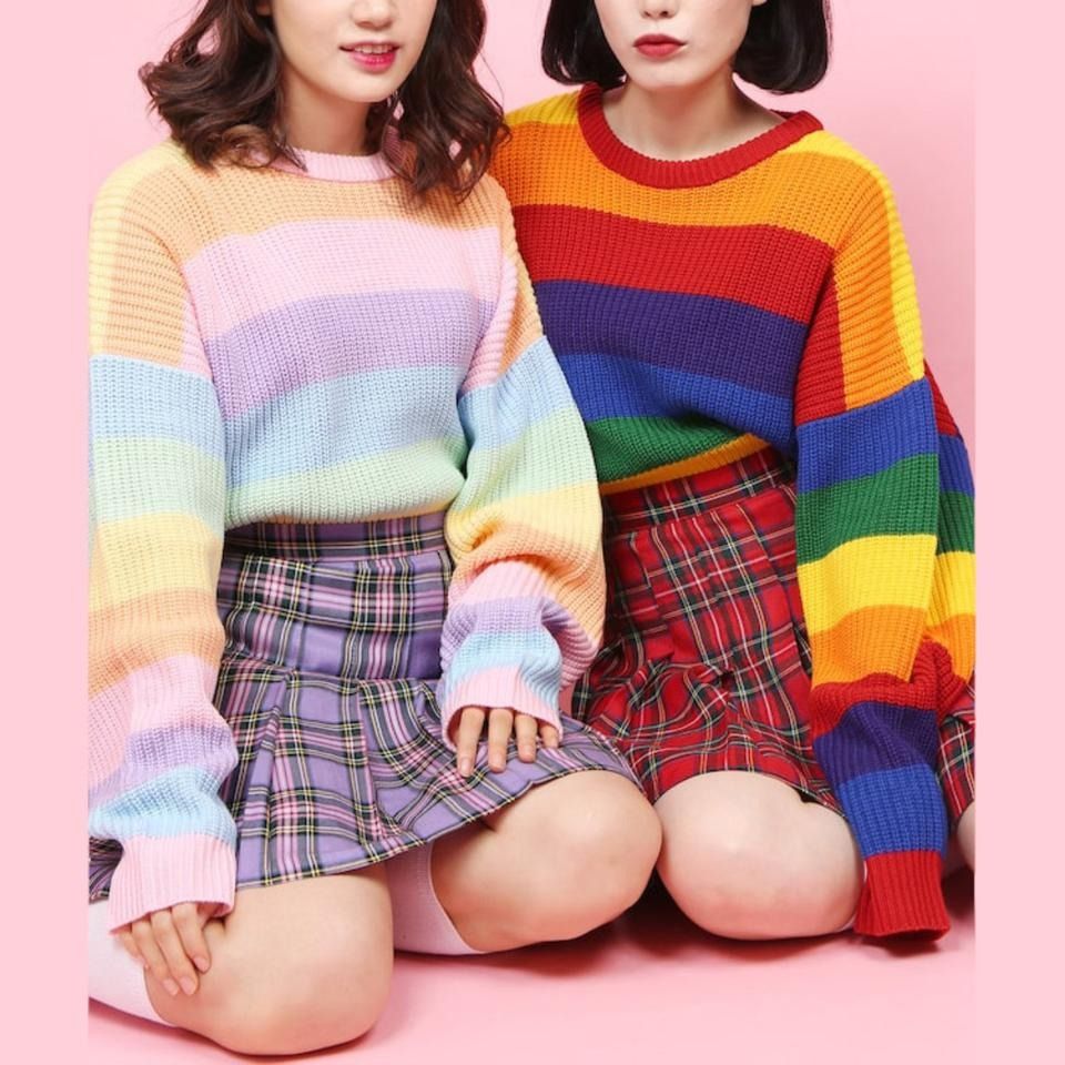 Rainbow pastel new arrivals sweater