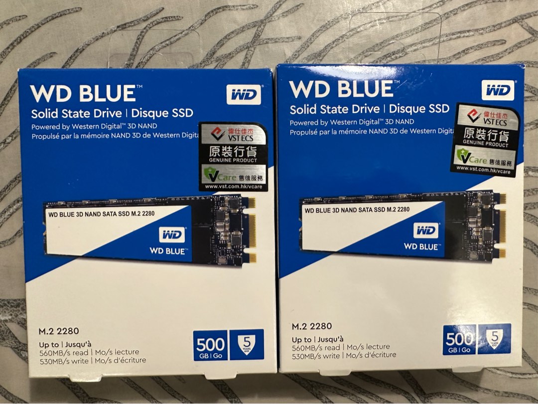 WD Blue 500G x 2 3D NAND SATA NVMe SSD M.2 2280 (WDS5002B0B