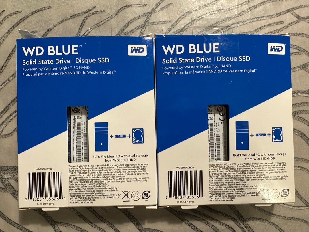 WD Blue 500G x 2 3D NAND SATA NVMe SSD M.2 2280 (WDS5002B0B