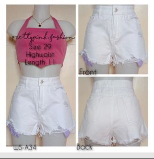 White denim short high waist