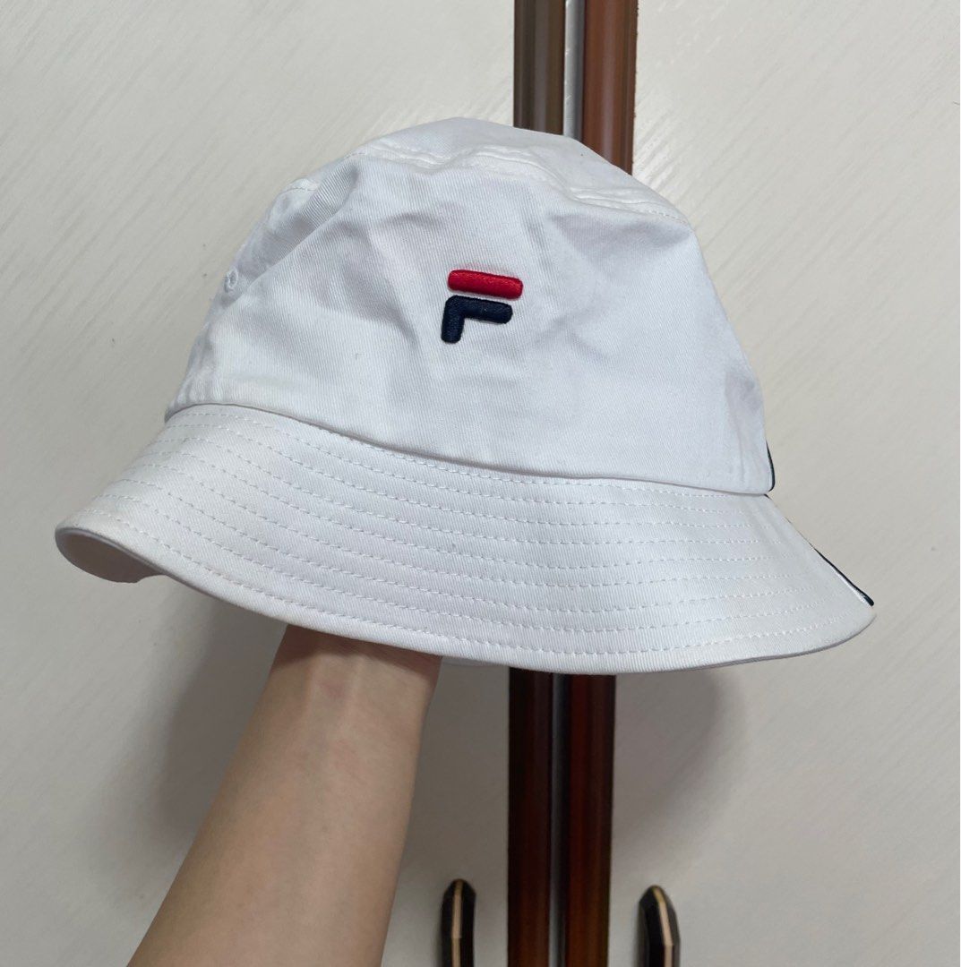 White Fila bucket hat Men s Fashion Watches Accessories Caps