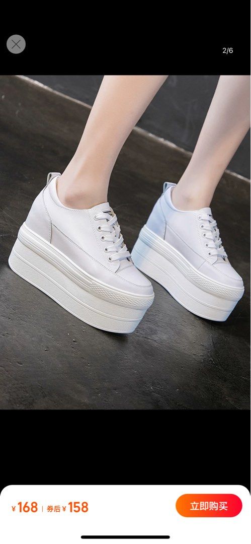 White high platform sneakers on sale