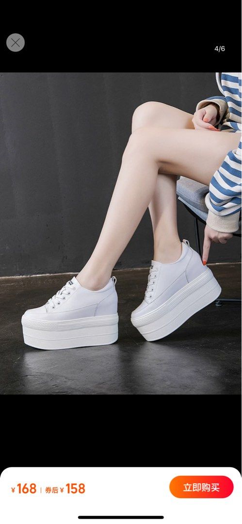White platform discount sneakers slip on