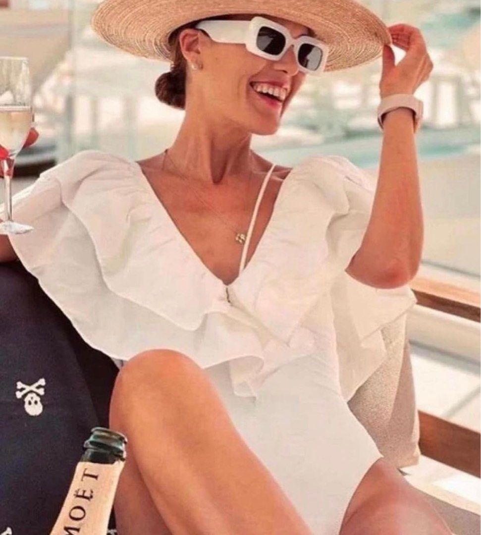 Zara bodysuit with maxi ruffles on Carousell