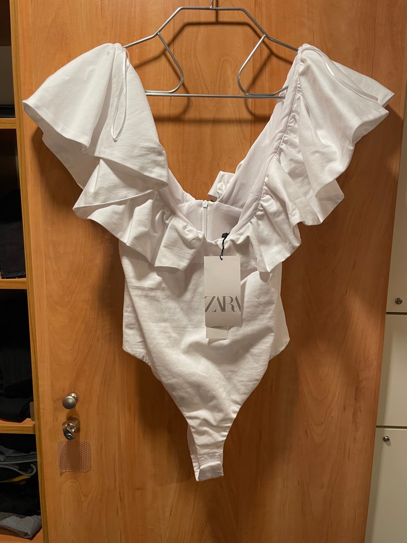 Zara bodysuit with maxi ruffles on Carousell