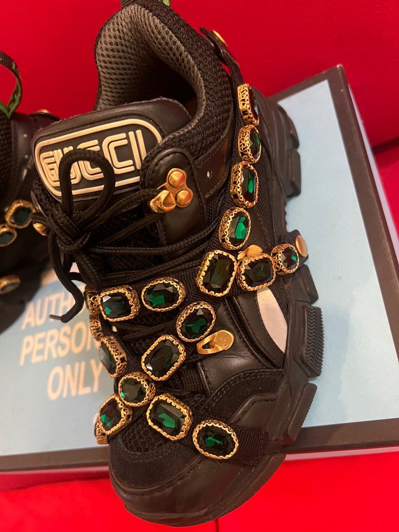 100 original GUCCI Flashtrek Sneakers Jeweled size 37