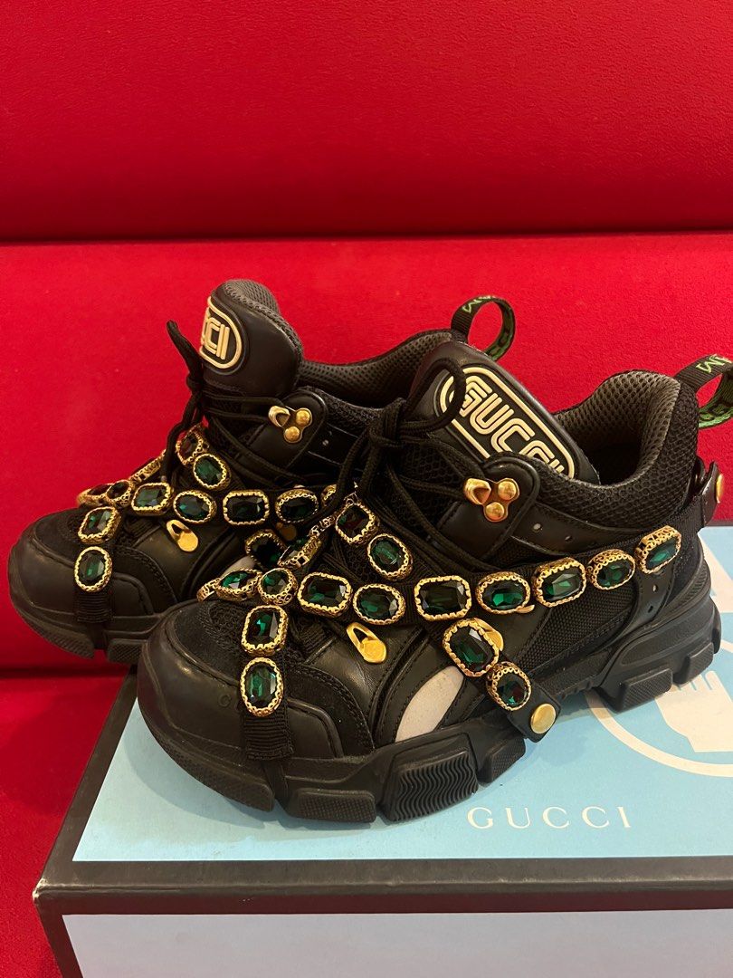 100 original GUCCI Flashtrek Sneakers Jeweled size 37