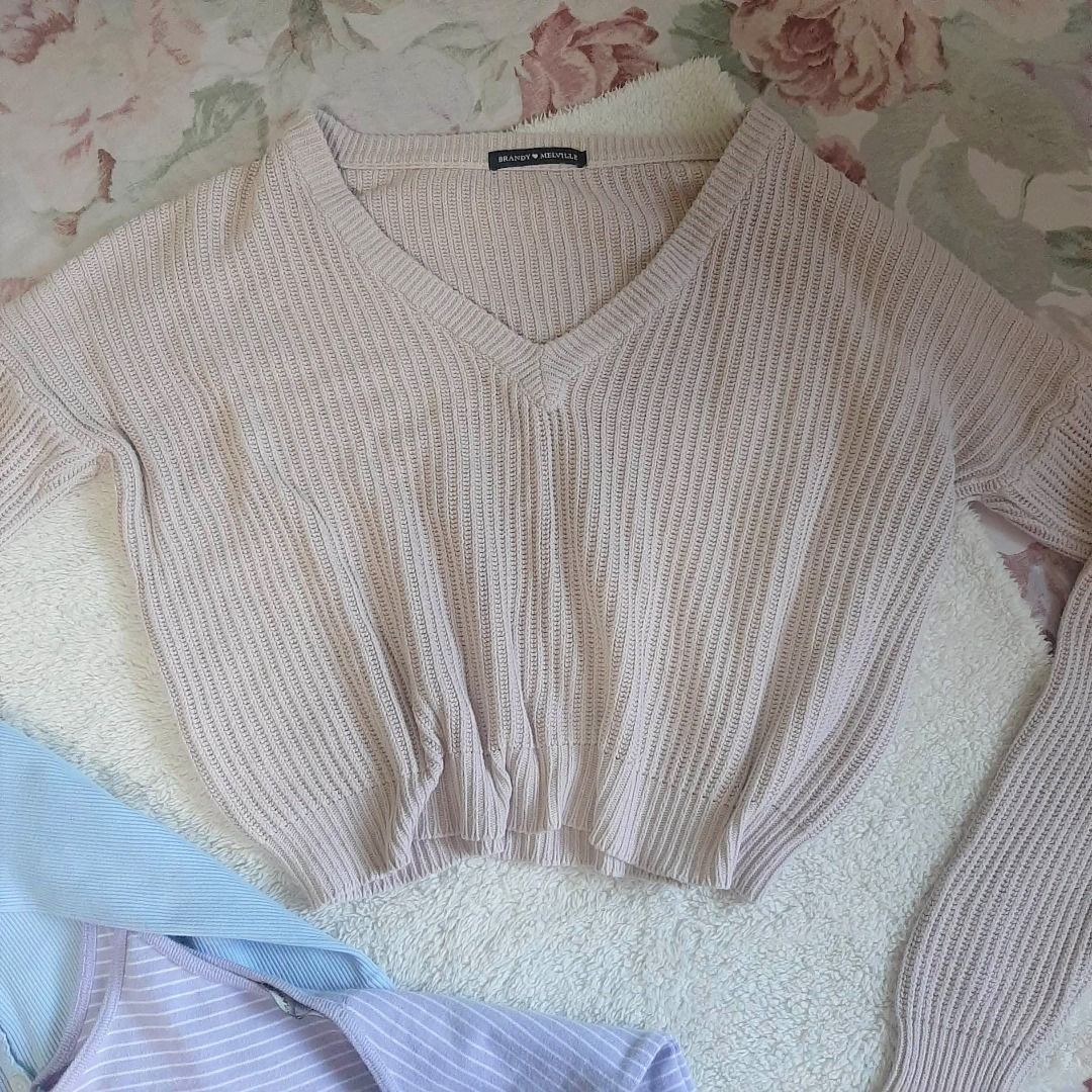 Brandy Melville made in Italy open front sweater wool blended One Size