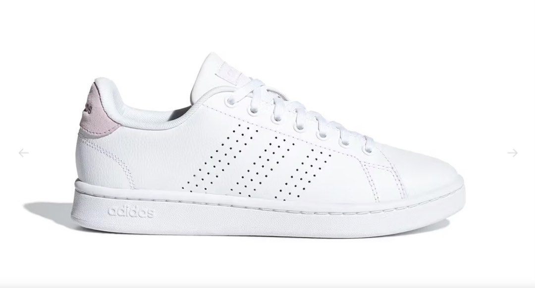 Adidas pink white sneakers shoes, Fesyen Wanita, Sepatu di Carousell