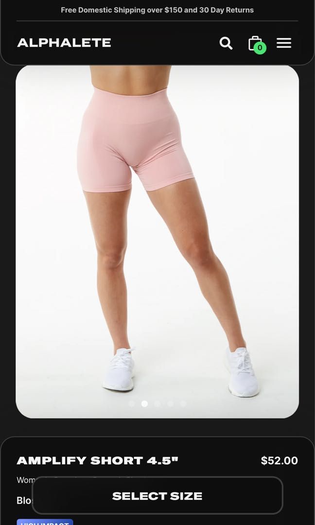 ALPHALETE Amplify Short 4.5” Blossom Pink, Women's Fashion