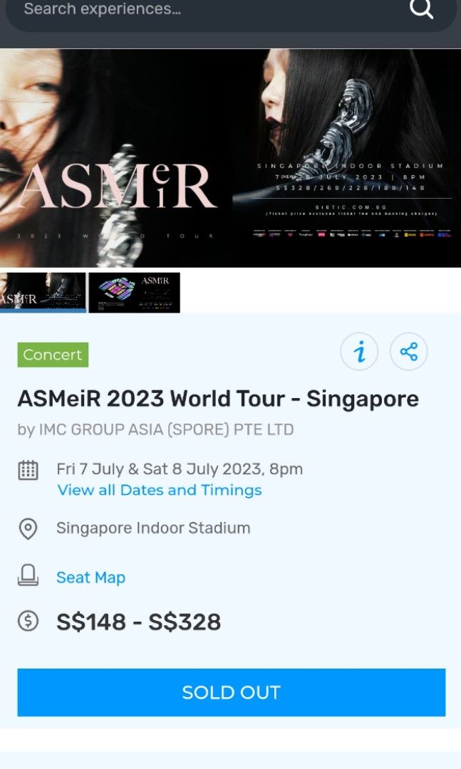 ASMeiR 2023 World Tour Singapore (Ah Mei Zheng Hui Mei), Tickets