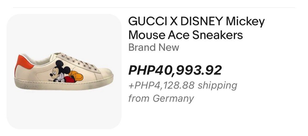 GUCCI X DISNEY Mini Vintage GG Supreme Monogram Mickey Mouse Ace Sneakers  36.5 Beige Vintage Sun Oil New Shamarock 1258412 | FASHIONPHILE