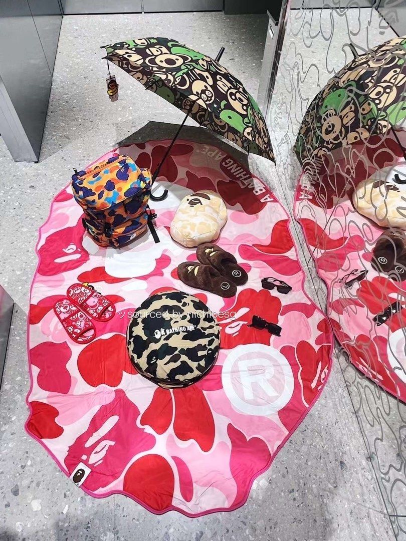 BAPE 1ST CAMO A BATHING APE CIRCLE FLUFFY BEADS CUSHION