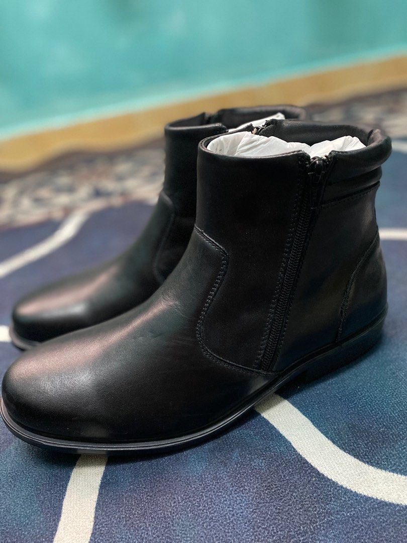 BATA Men Black Genuine Leather Ankle Boots - 8166466 Men Shoes, Men's Fashion, Footwear, Boots on