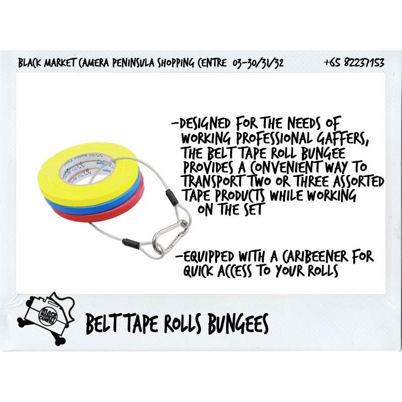 Belt Tape Roll Bungee *Holds Rolls of Tape *Camera Safety Tether Cable