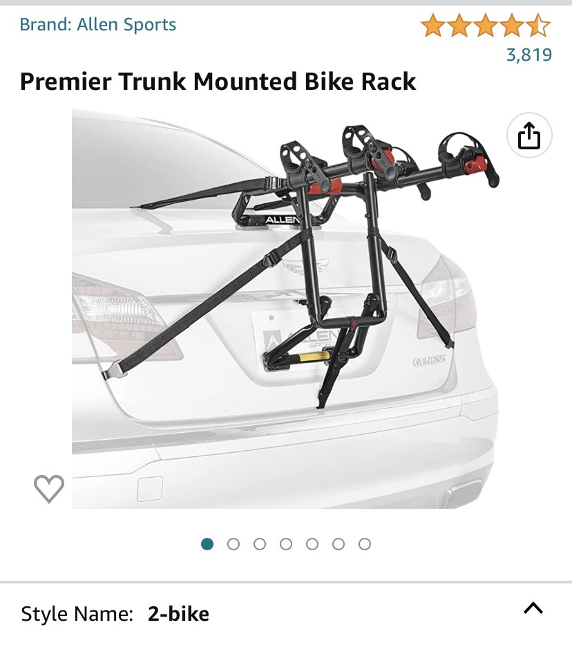 Bike Rack Trunk Monuted Allen Sports Car Accessories Accessories on Carousell