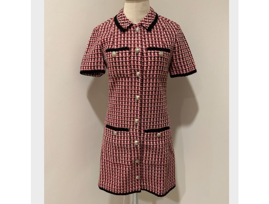 Maje red tweed dress hotsell