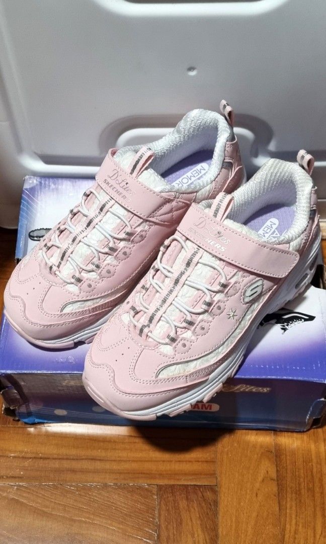 BN Skechers Girl Shoes D Lites Light Pink US1 Babies Kids