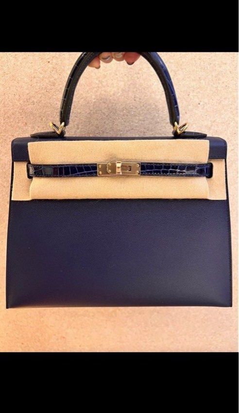Hermes Kelly 25cm Black Epsom Sellier Palladium Bag Y Stamp, 2020