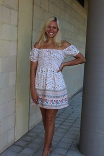 boho on or off the shoulder dress size 6 new with tags