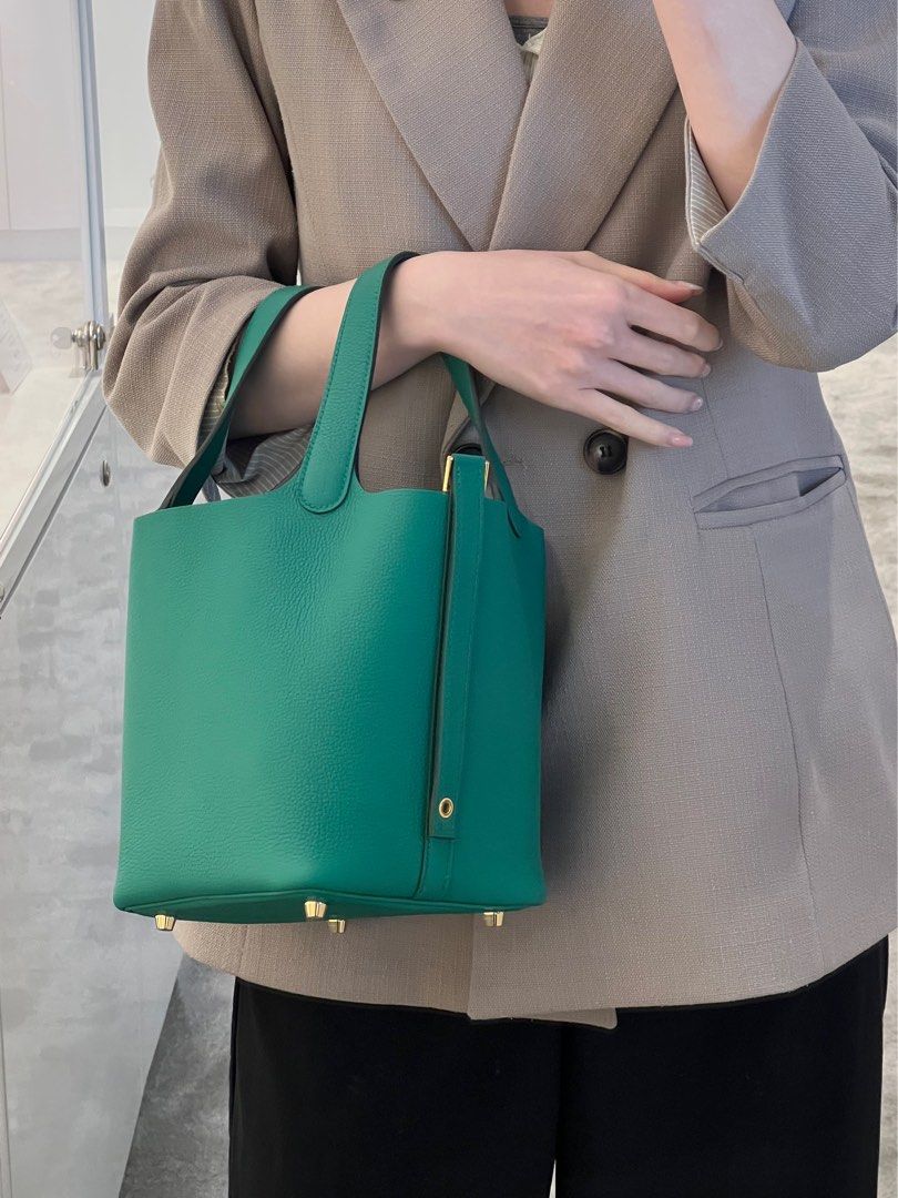 Hermes Picotin Lock Bag 18 In Vert Jade, Green Taurillon Maurice Leath –  Found Fashion