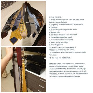 BURBERRY & OTHERS Men Tie Like New 1000% Authentic Negotiable....
