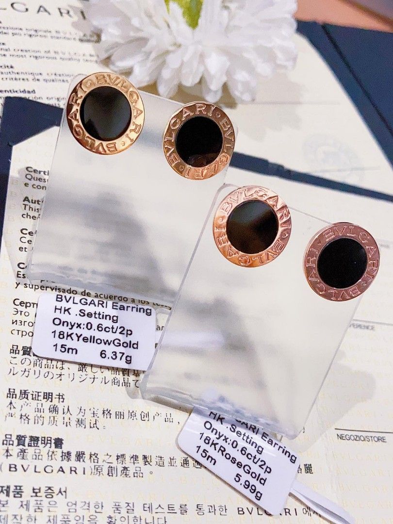 Bvlgari stud deals earrings black onyx