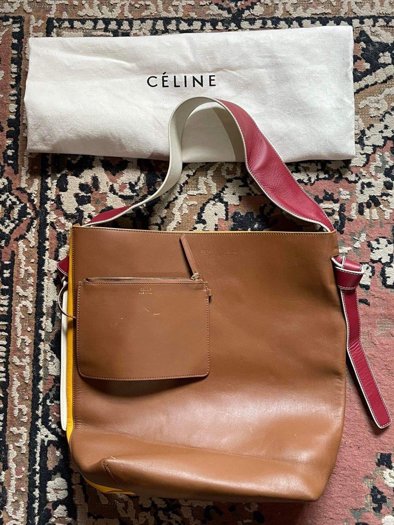 CELINE Twisted Cabas Small Smooth Calfskin Tote Bag Burgundy