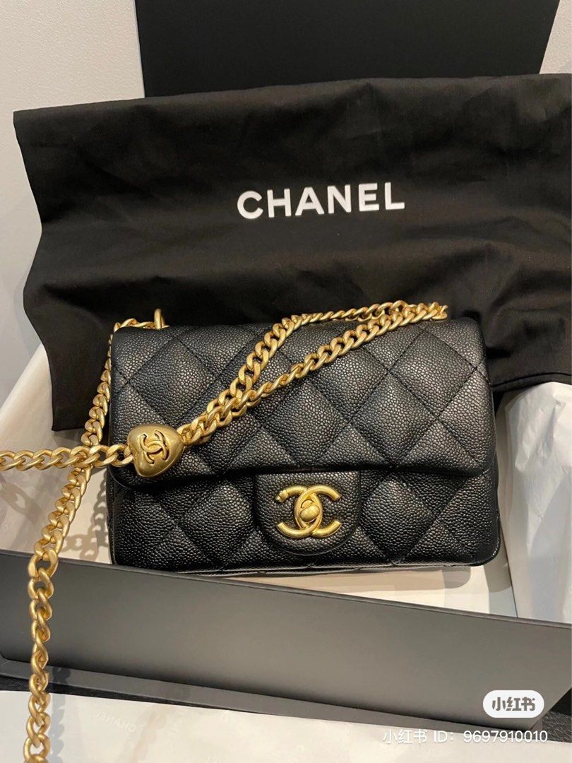 chanel heart chain bag