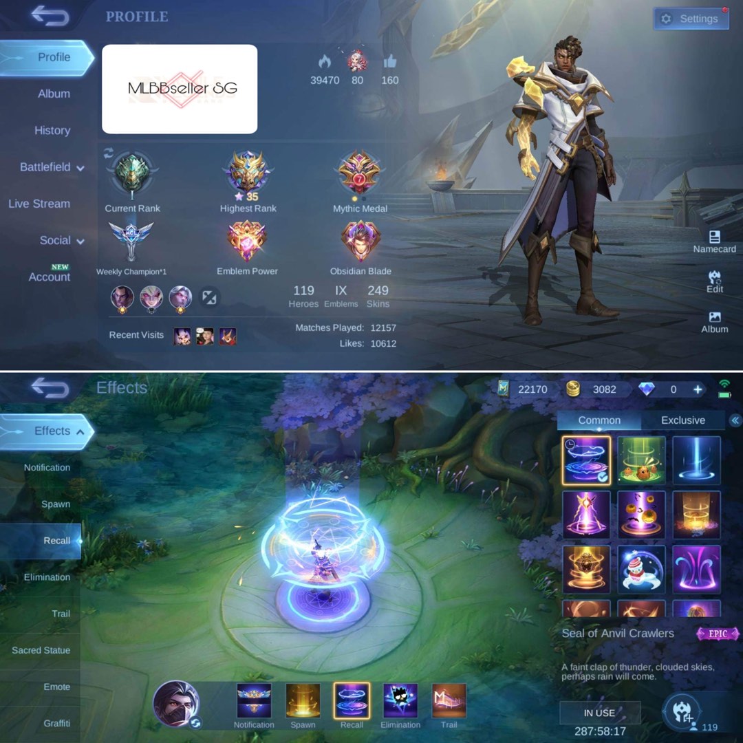 Cheap acc stack skins with epic recall, Video Gaming, Gaming