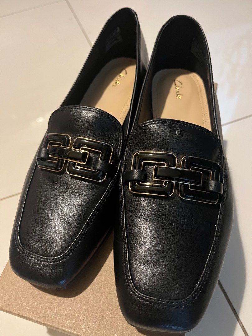 clarks coling boss black leather