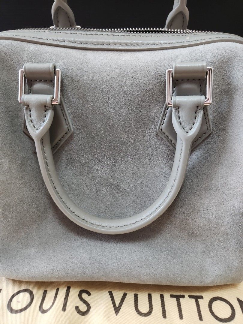 LOUIS VUITTON SPEEDY CUBE PM HANDBAG GRAY SUEDE LIMITED EDITION