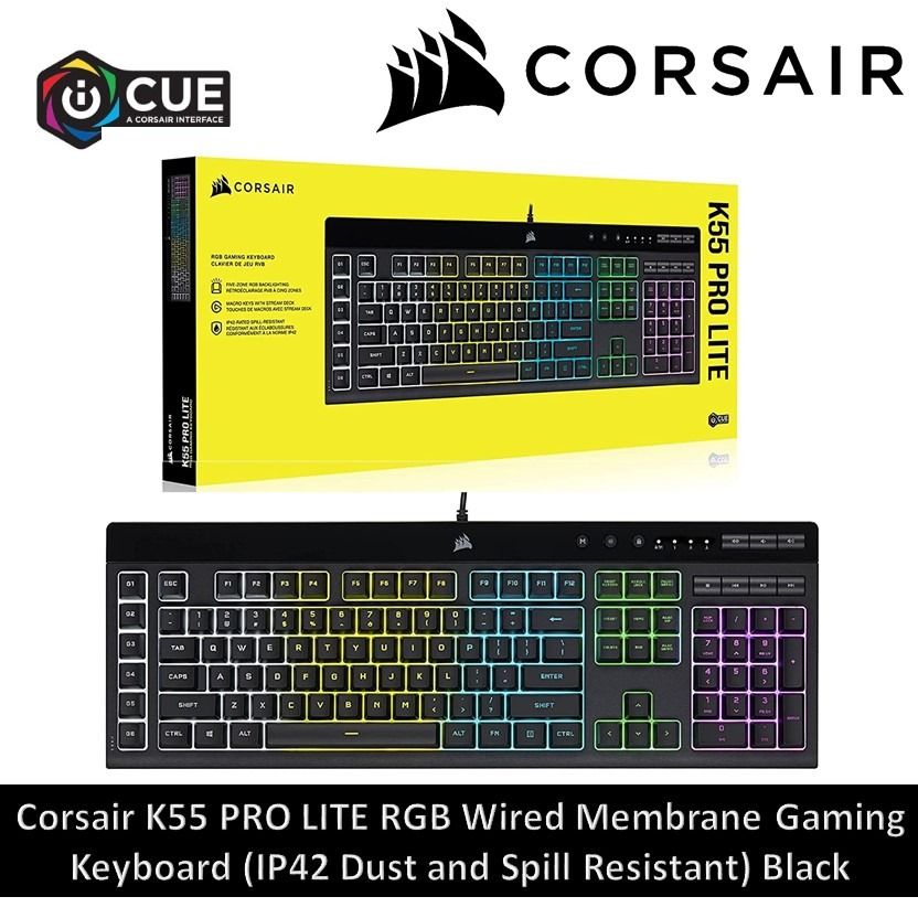  Corsair K55 PRO LITE RGB Wired Membrane Gaming