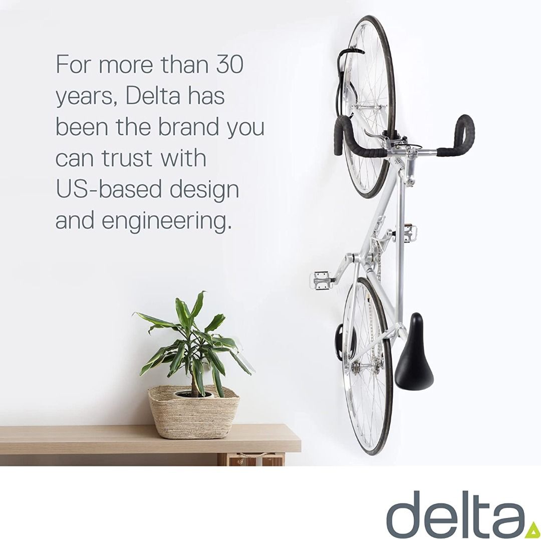 Delta Cycle Single Bike Wall Mount Rack with Tray for Fat Tires, Sports