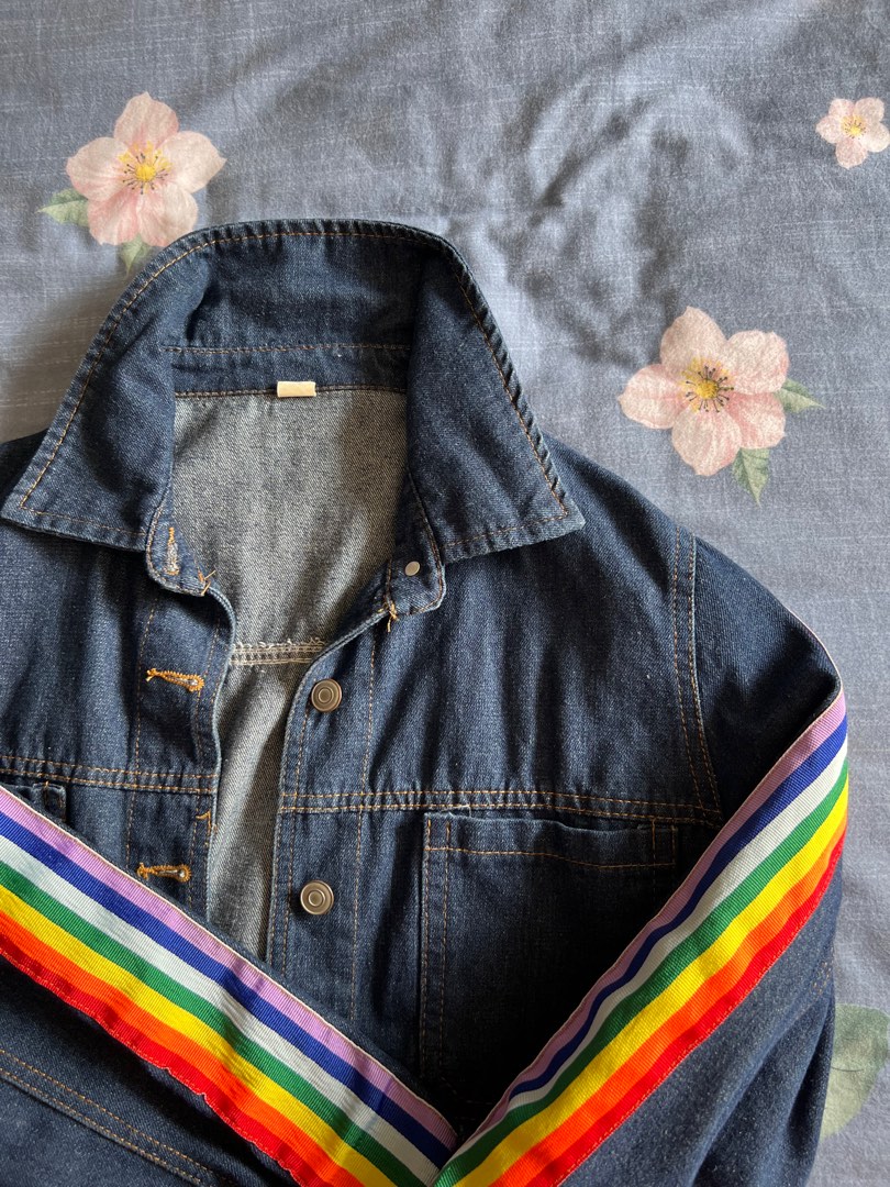 Rainbow deals denim jacket