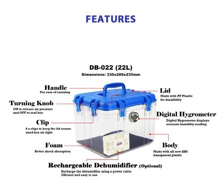 Digi Cabi 12L / 22L Dry box with Digital Hygrometer DB-012/DB-02262863066669825110