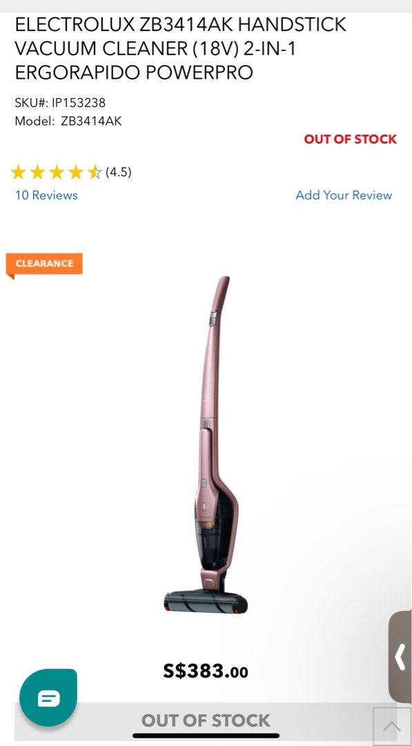Electrolux cordless vacuum cleaner, TV & Home Appliances, Vacuum