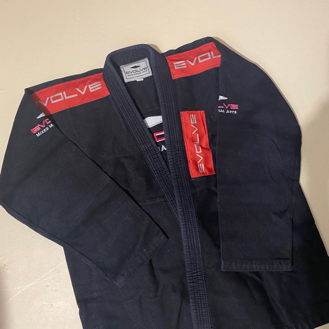 EVOLVE BLACK SOMBRIO JIUJITSU GI JACKET A1 SIZE, Men's Fashion
