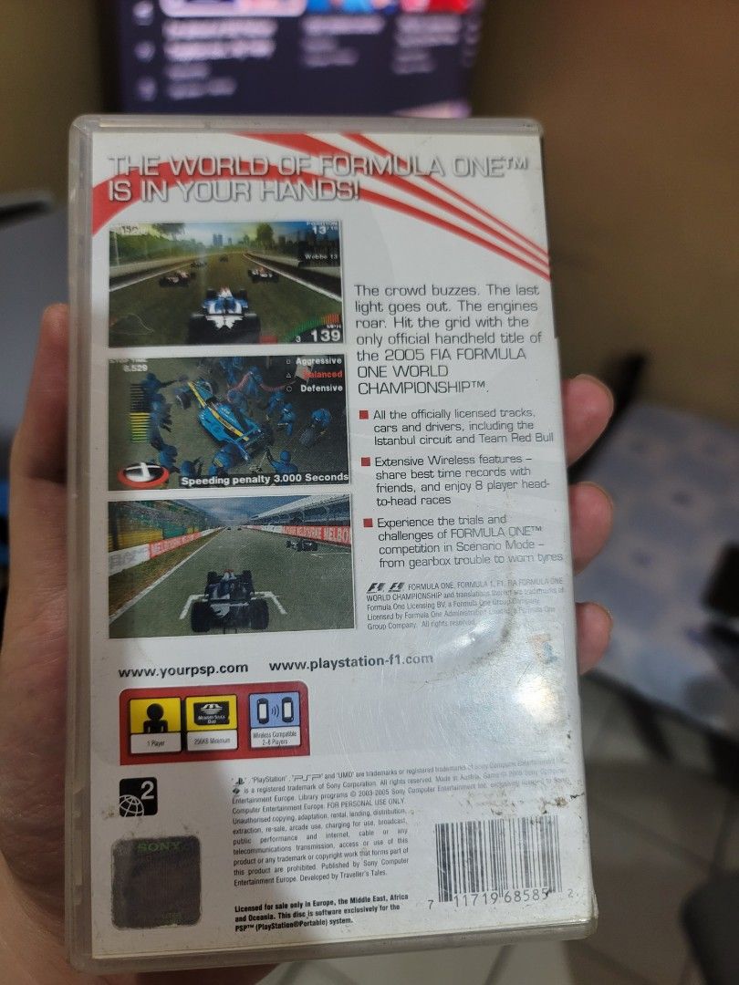 F1 Grand Prix [PSP] (Category: PlayStation) located in Manila. Submitted by reggie0711 (Listing ID 1226237125, Image 2). Description: No more unit to test but it should work Case is a bit damaged so can't be securely closed..